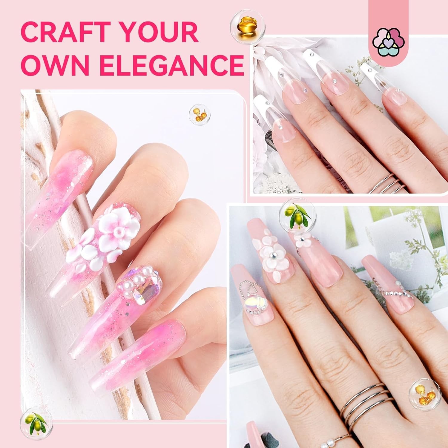 Beginner-Friendly Acrylic Nail Set: Drill, 3 Gel Colors & UV Lamp for Home Use