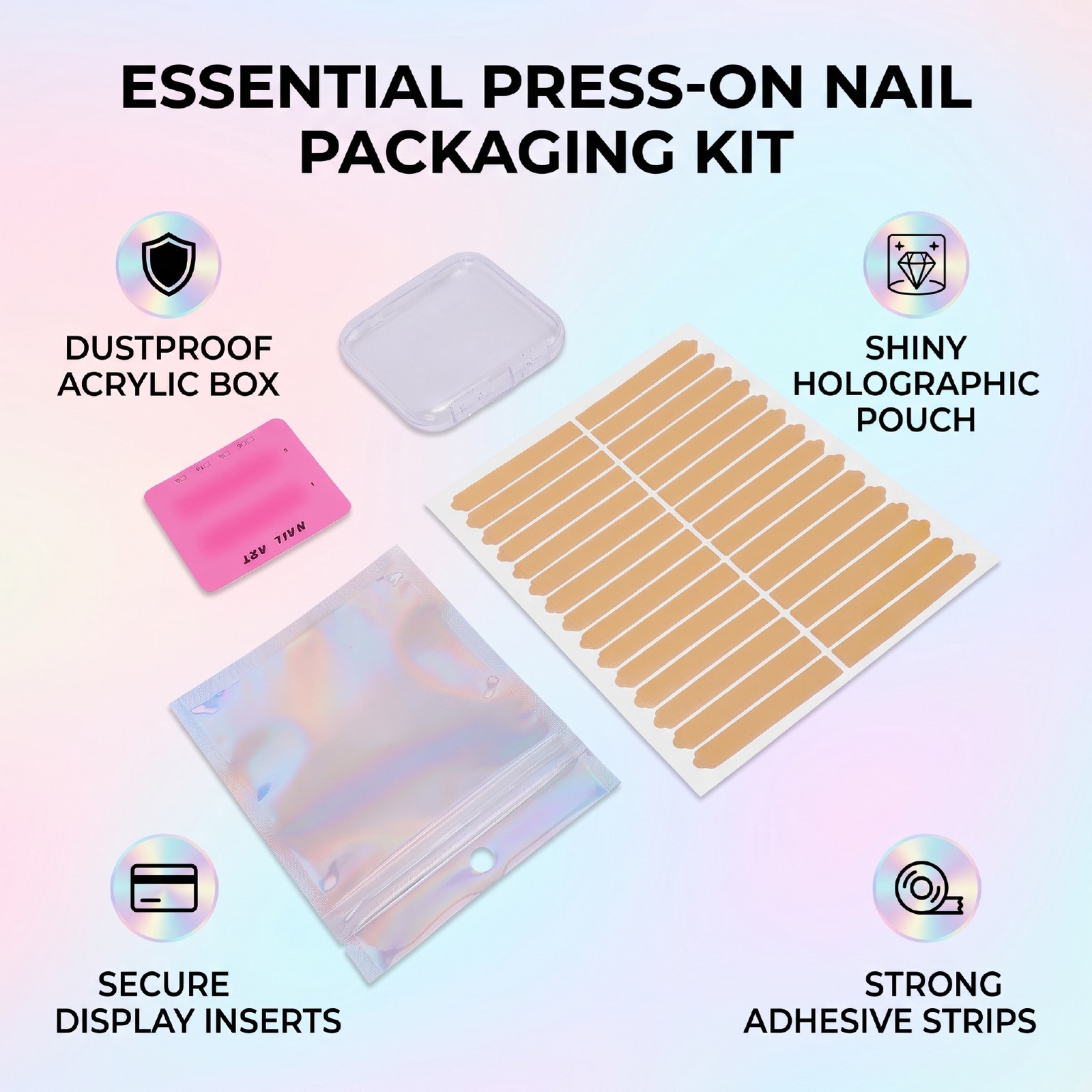 15 Sets Press On Nail Storage Boxes Dust Proof Thick Clear Fake Nail Display NEW