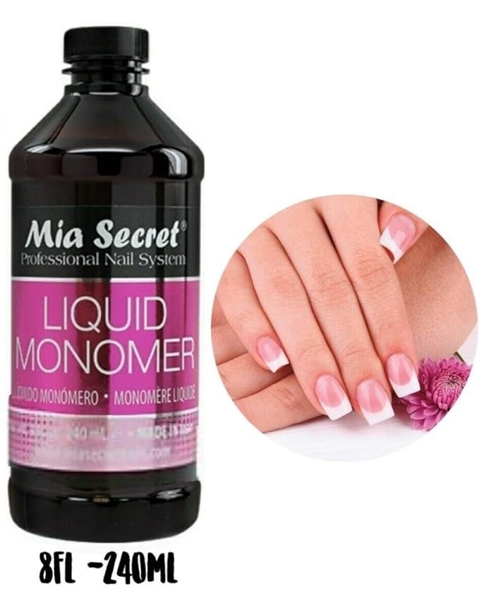 Mia Secret Liquid Monomer 8 oz – Professional Acrylic Nail System MMA Free