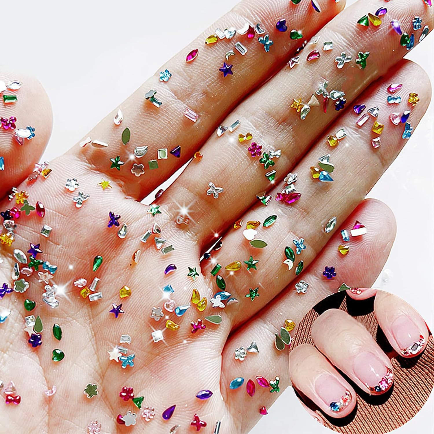Colorful Rhinestones Rhinestone Charms Multi Shape Crystal 3D Geometric Nail Cra
