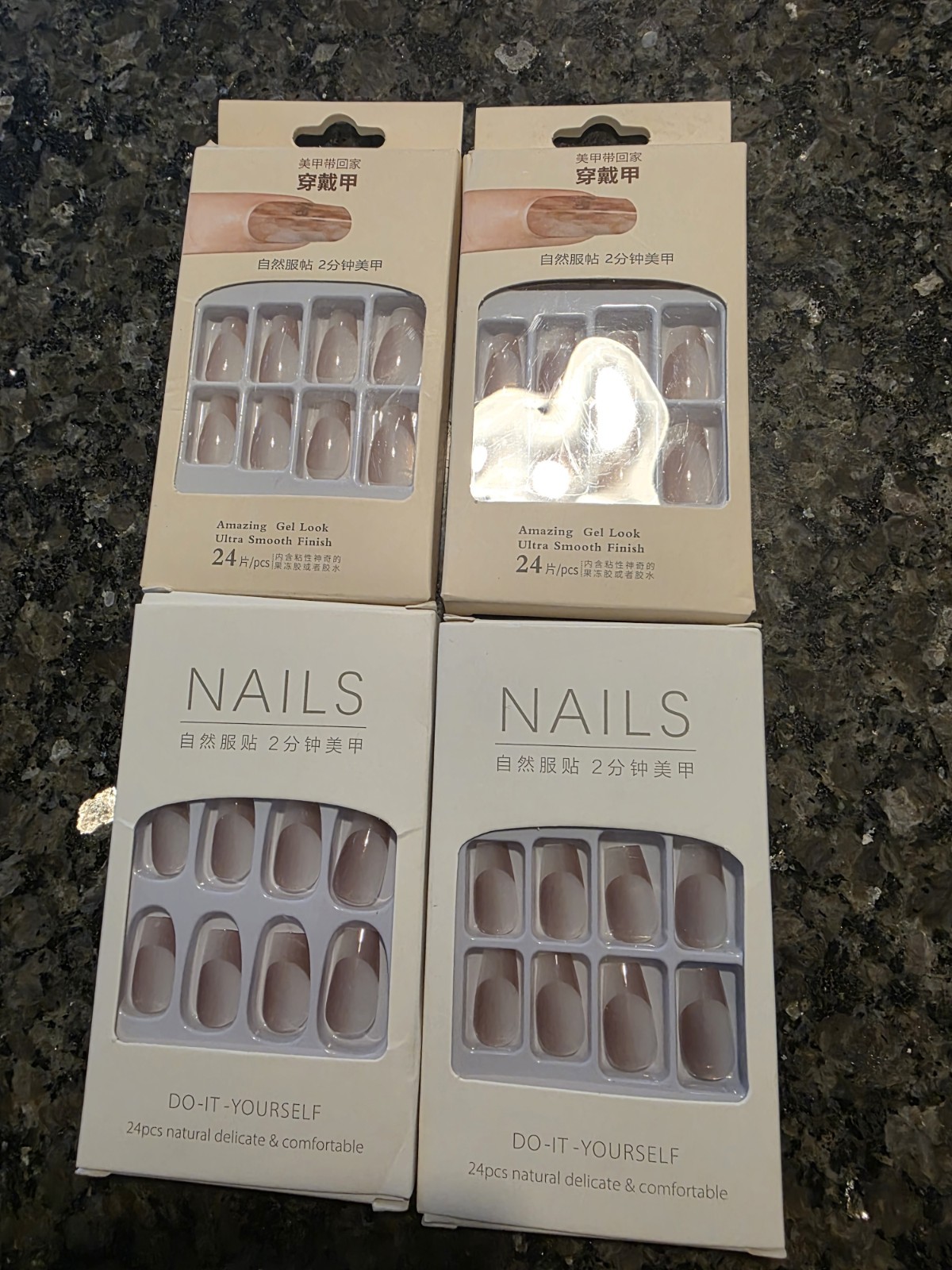 Press On Nails Lot Of 4 Packs Of 24 Nails New