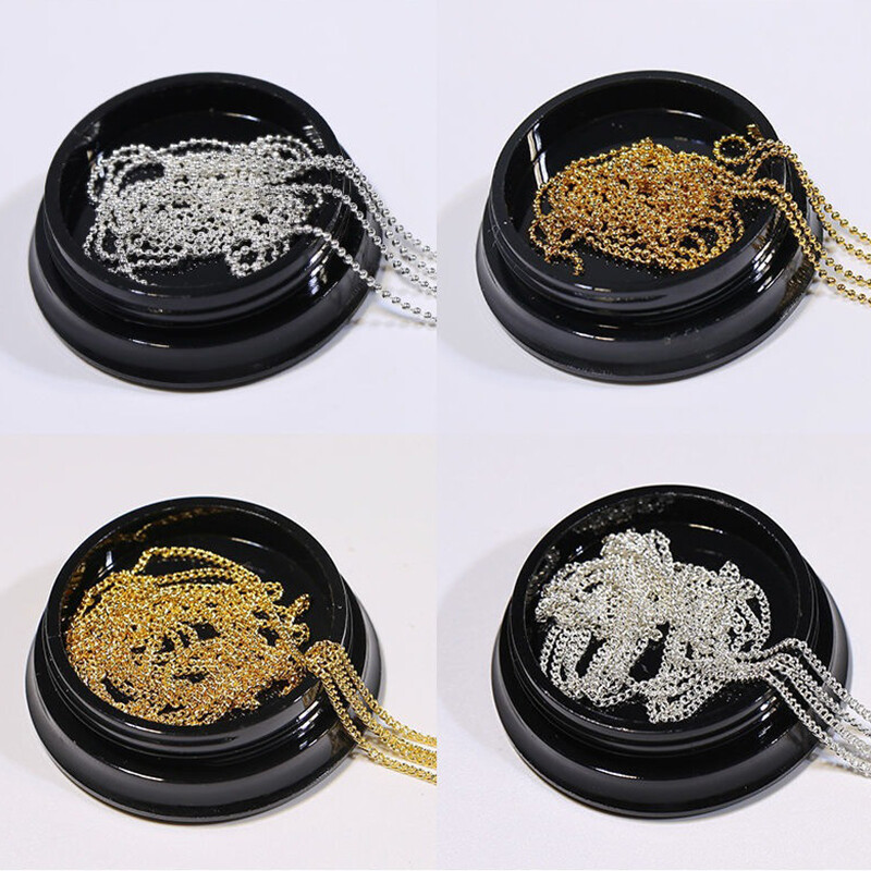 100cm DIY Nail Chain Luxury Nail Art Steel Ball Charms Decor Metal Manicure