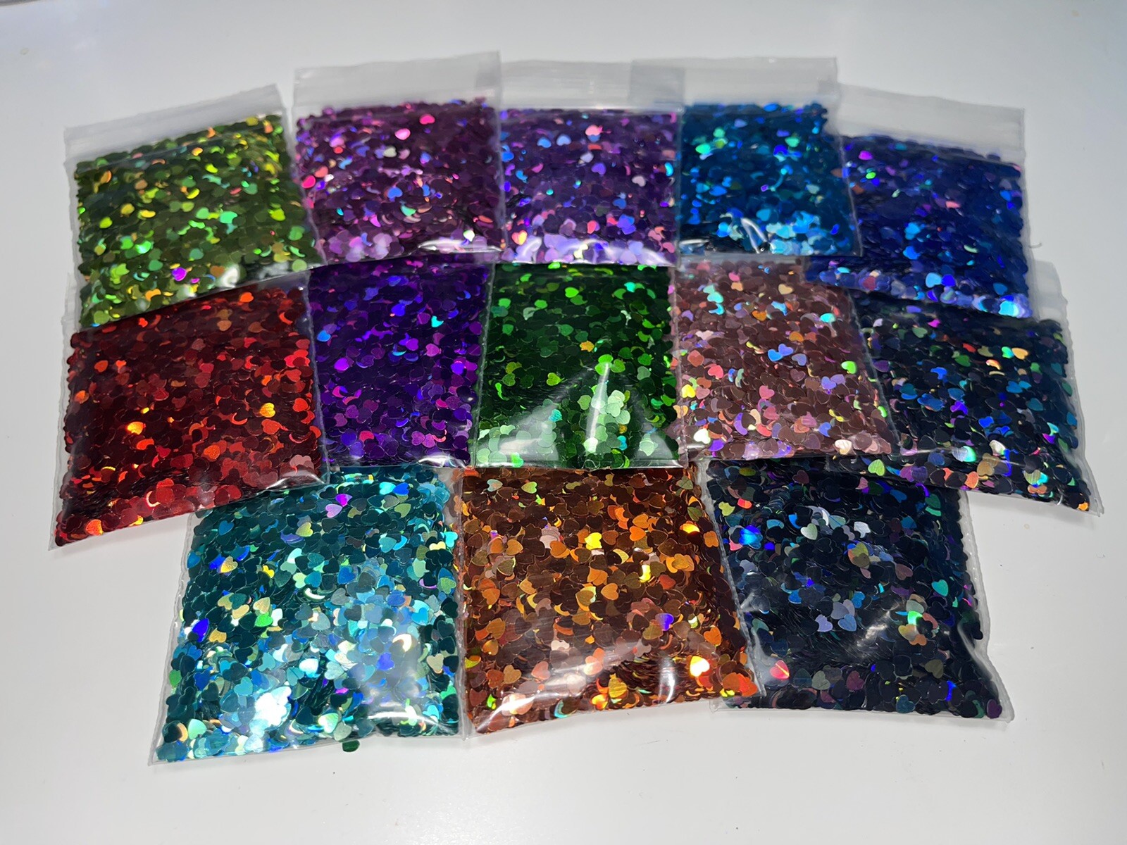Holographic Light Green Hearts GlitterNails Festivals Craft Tumbler Epoxy TSP