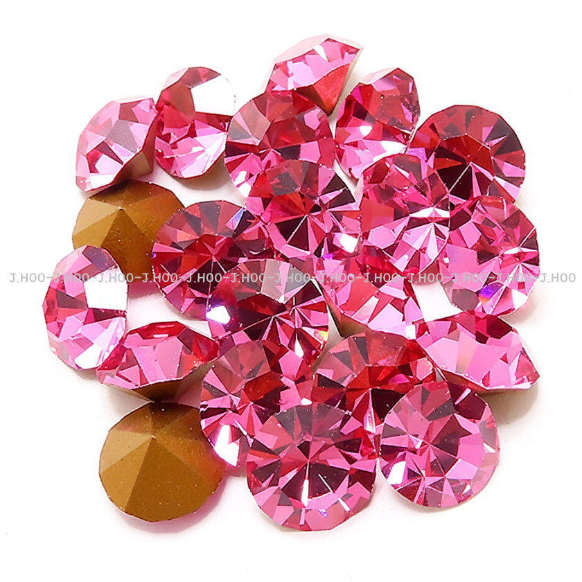 Preciosa Czech Rose V-Cut Round Stone Pointed Back
