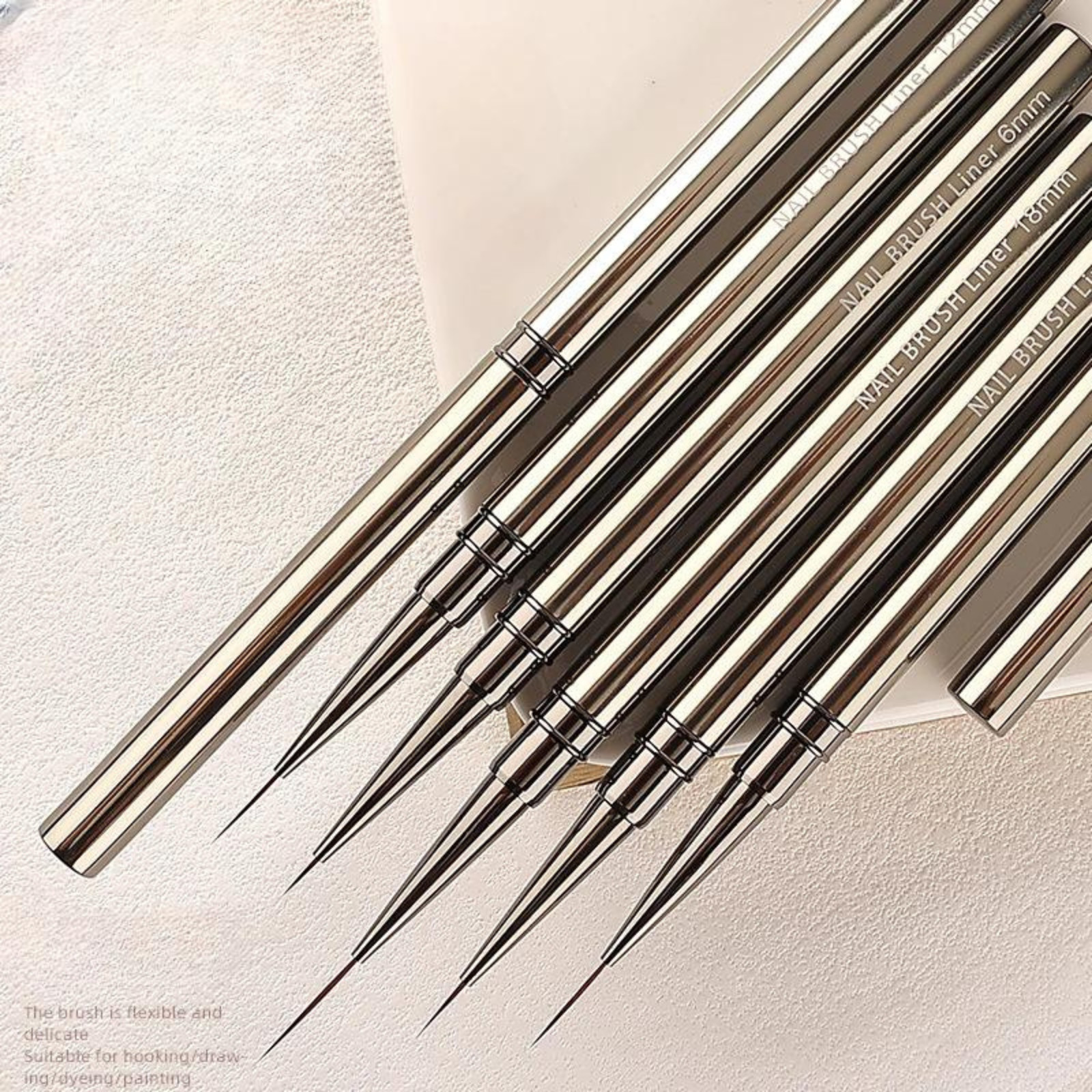 Painting Liner Brush Gel Polish Precision Nail Art Thin Drawing Pen 6/9/12/18mm