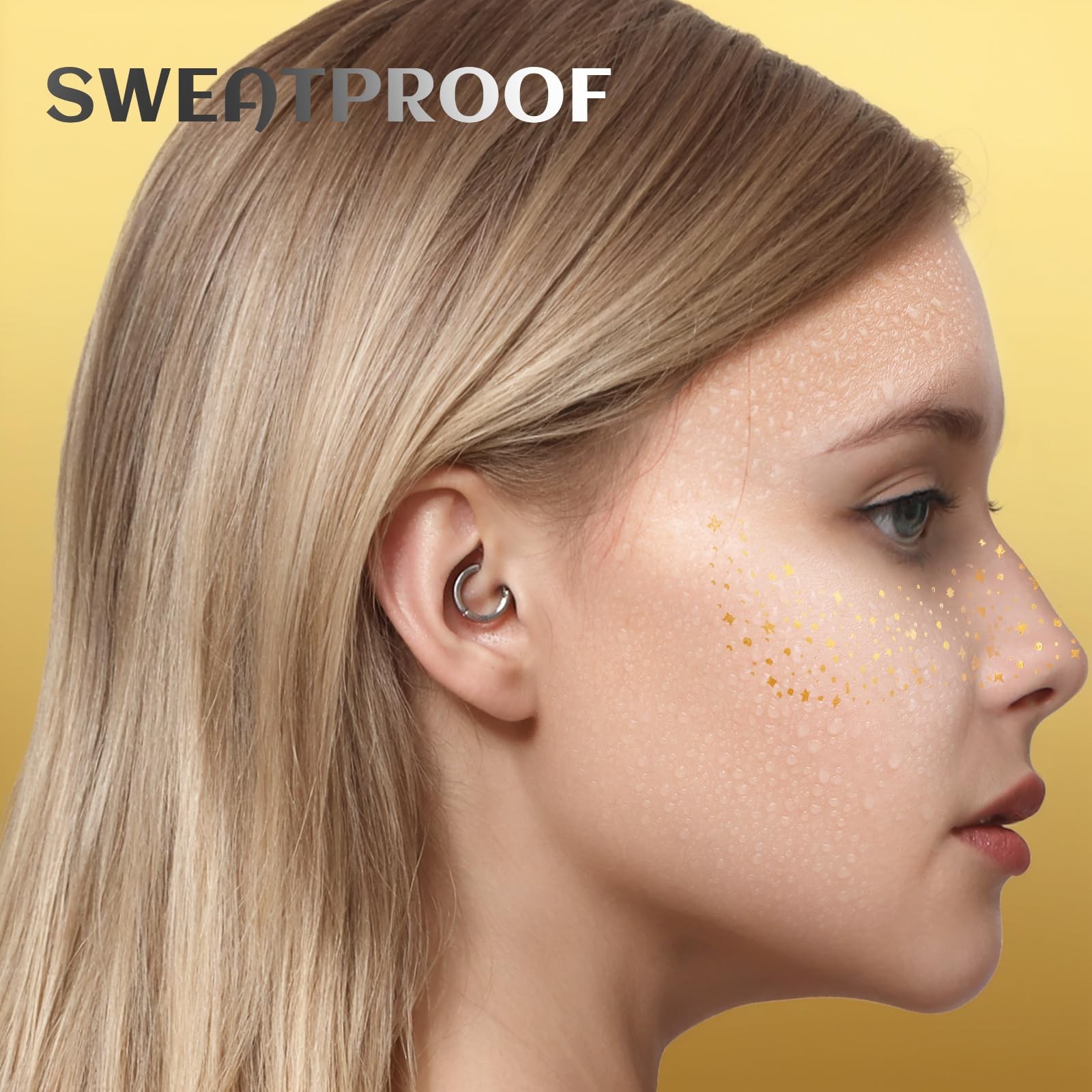 12 PCS Gold Glitter Freckles Face Makeup Patches Women Girls Cosmetic Sticker
