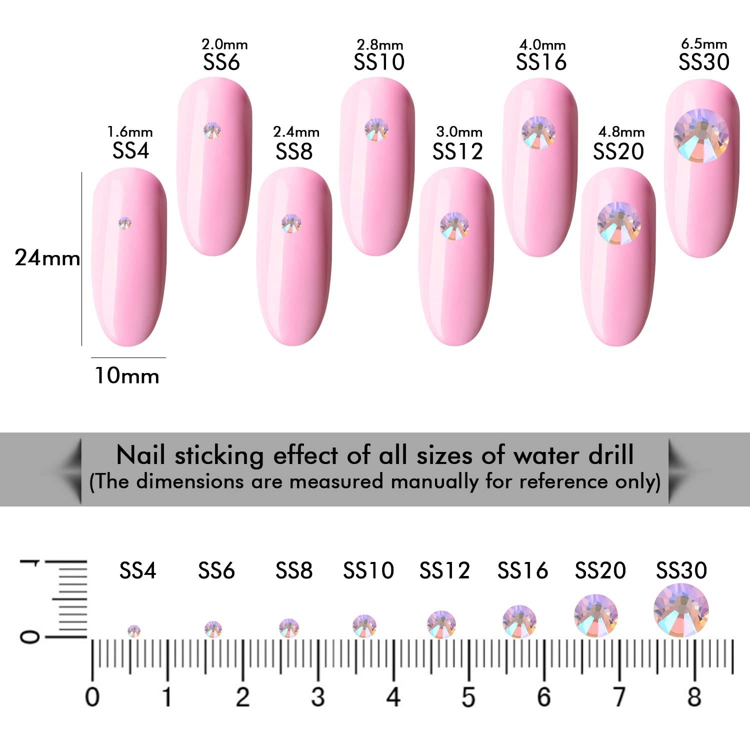 1440Pcs Pink AB Crystal Rhinestones,Glass Flatback Rhinestones Gemstones for …