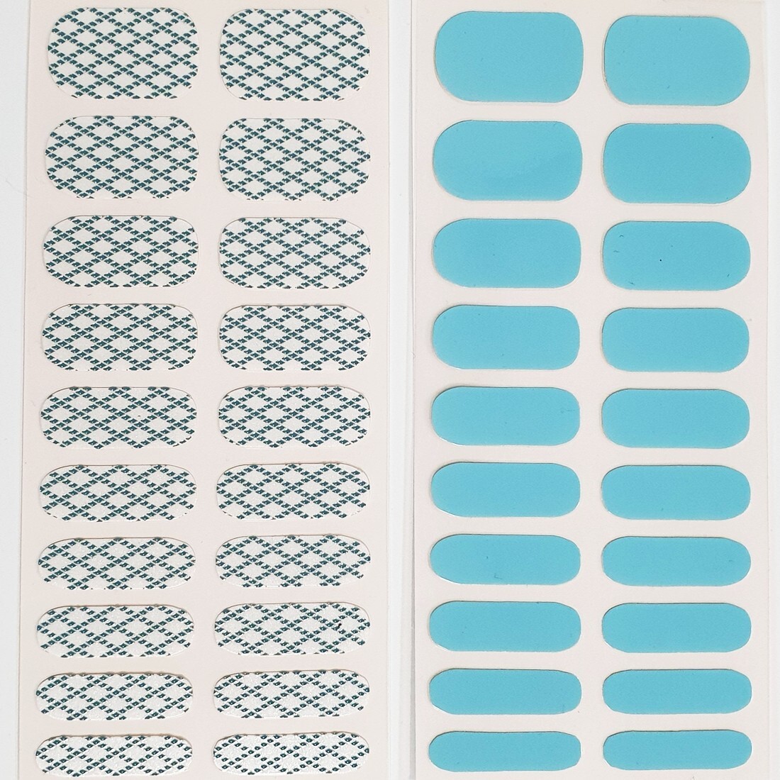 Polished Korea Design Nail Art Sticker Blue Diamond Mint Pattern 2pcs 3d Pattern