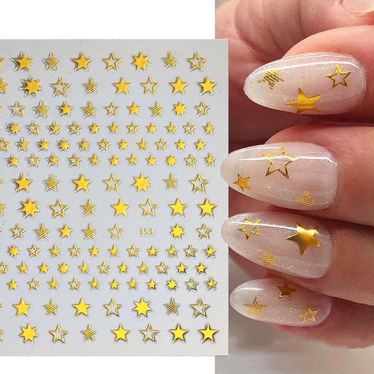 12 Sheets Star Nail Stickers,8 Colors Self-Adhesive 4Th of July Nails
