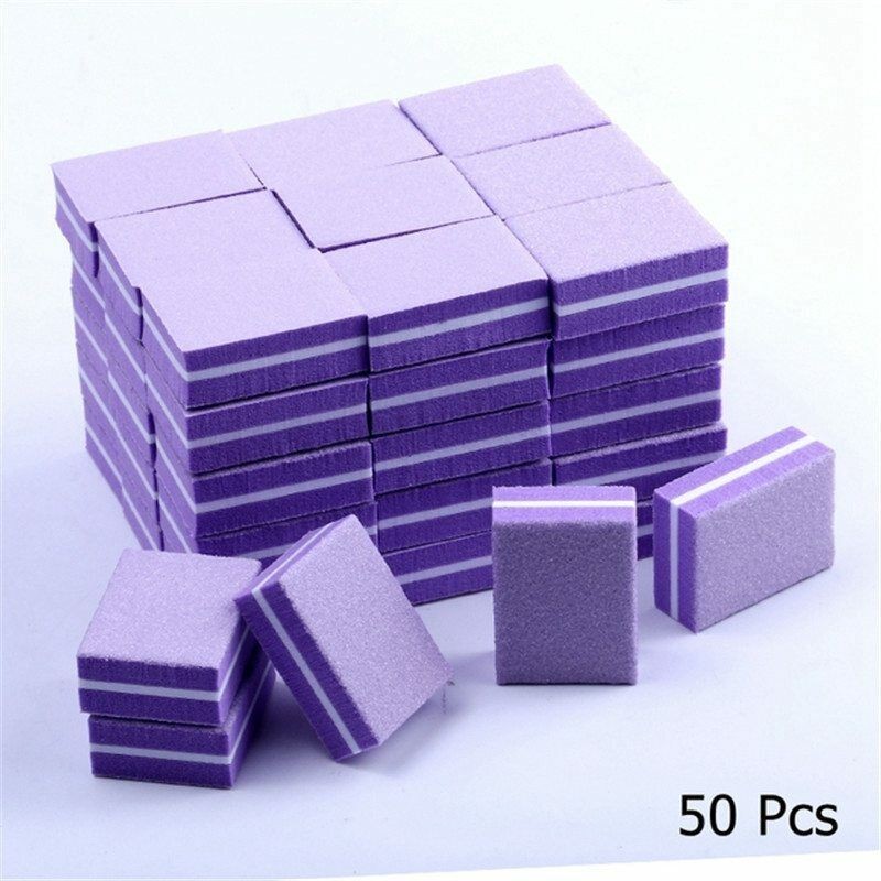 10/25/50pcs Manicure Tools Double-sided lotColorful Sponge Mini Nail File Block