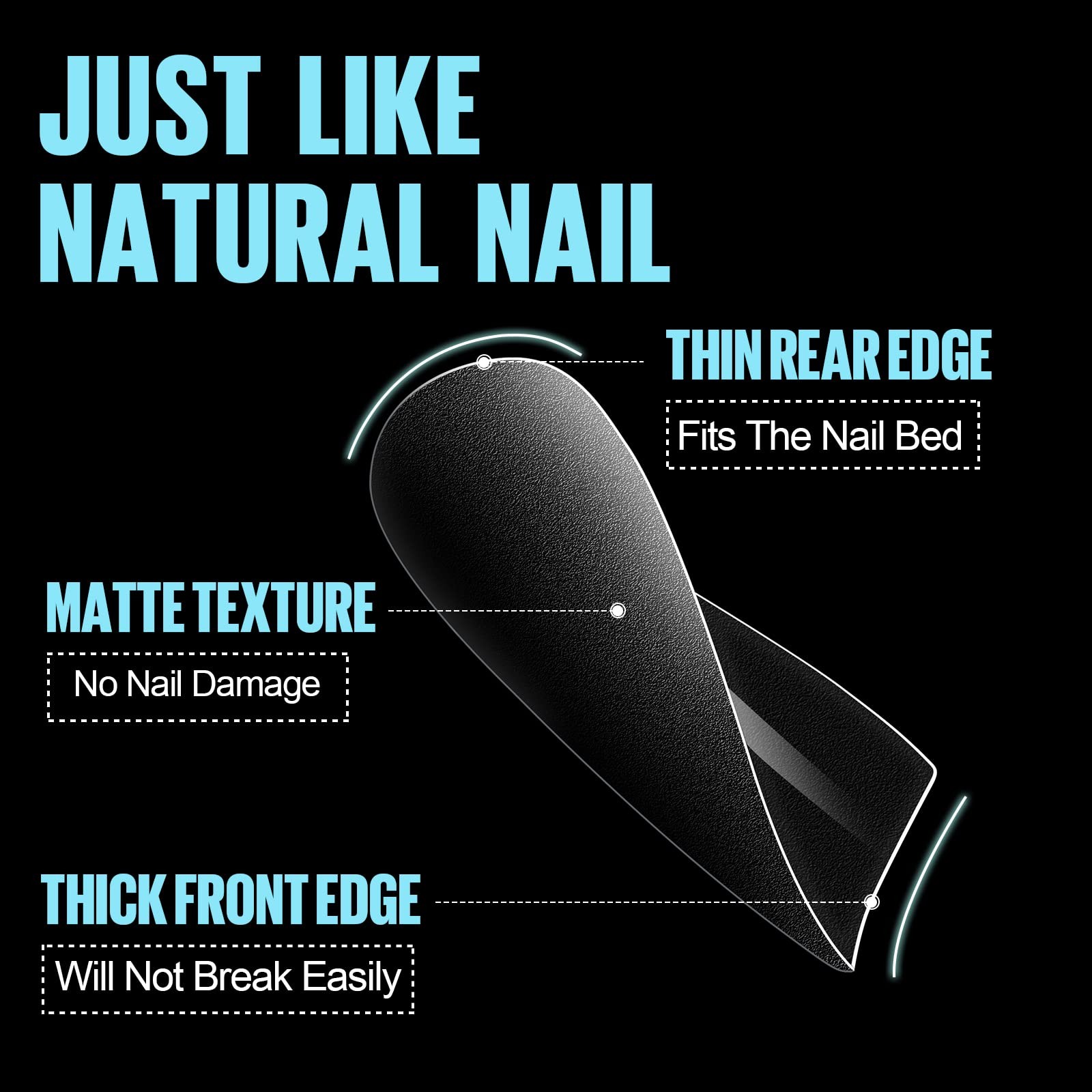 Extra Short Coffin Nail Tips Preshaped Clear Press on Nails 450Pcs