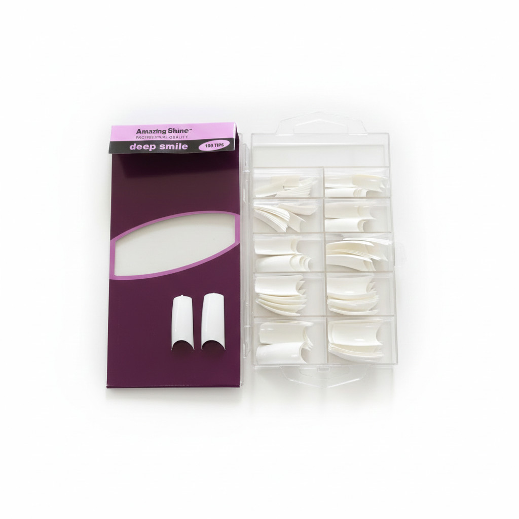 Ultra Deep Smile Nail Tips Set Amazing Shine French Acrylic Gel Extension Tips