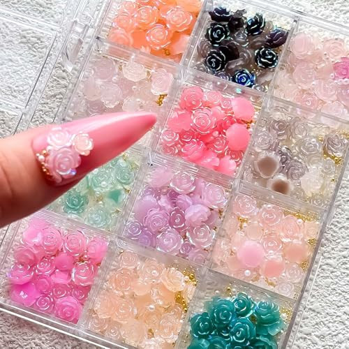 3D Rose Nail Art Charms Flower Nail Art Charms Nail Pearls Floral Acrylic