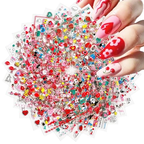2000Pcs Heart Nail Stickers 3D Self-Adhesive Stickers 1030 Stickers 1030-27