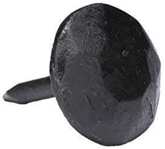 Round Iron Clavos Decorative Nails, 1x1in, Black Finish