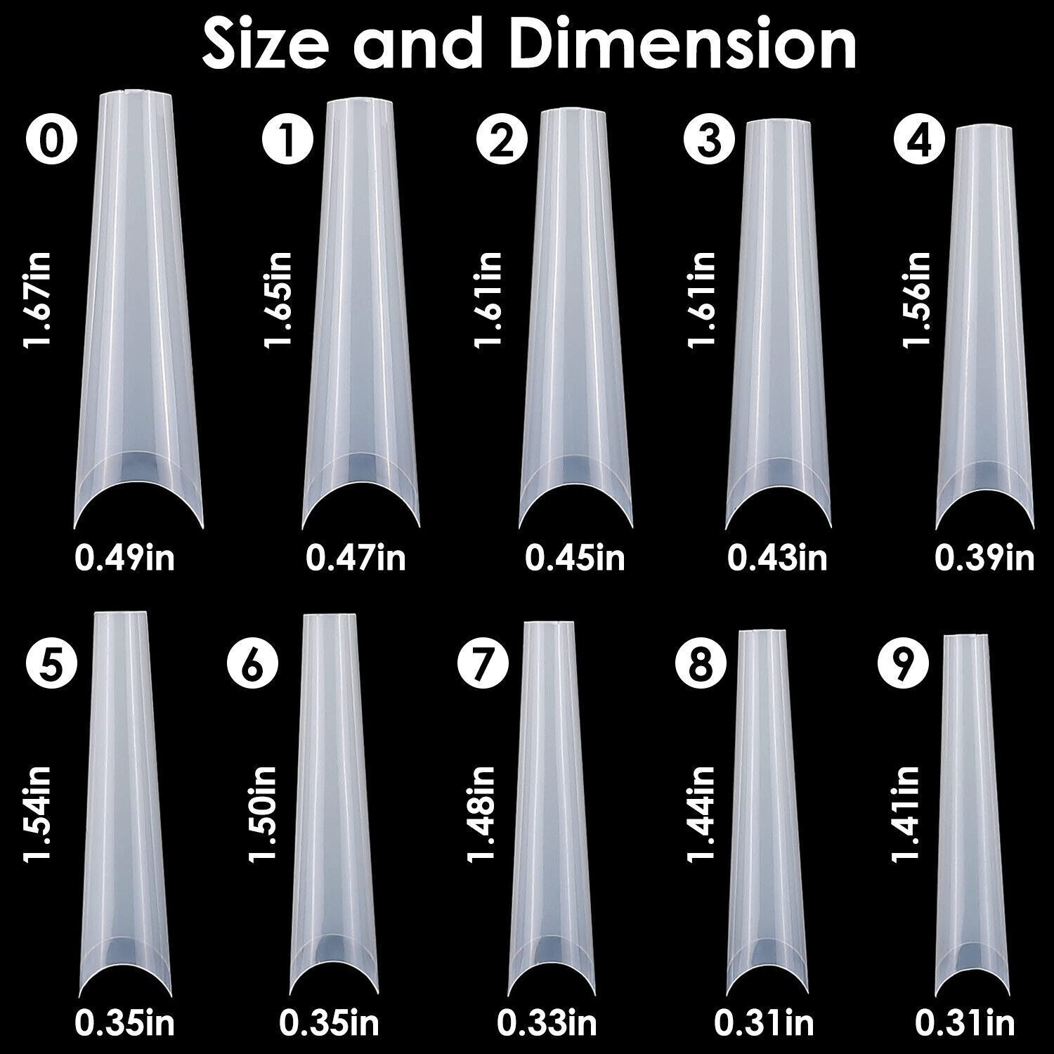 500Pcs Nail Tips C Curve Half Cover French Nails Fake Finger Nails for Nail Art