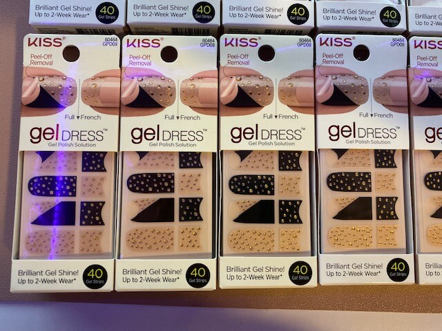 Lot of 10! Kiss Gel Nail Stickers. Polish Wrap 40 Gel Strips.Neutral Nails