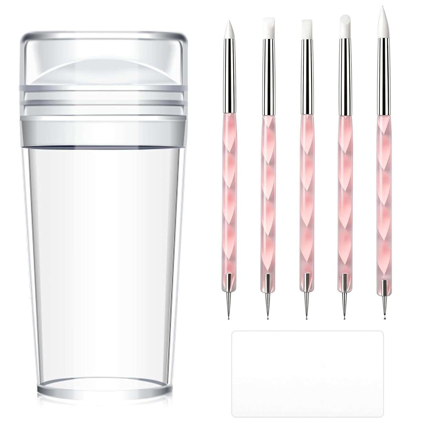 French Tip Tool 7 Pcs Clear Silicone French Tip Nail Stamp French Tip Stamp F…