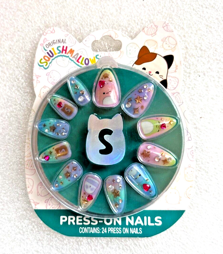 SQUISHMALLOWS ~ 24 Press On Nails ~ 3-D Art ~ Children’s ~ New