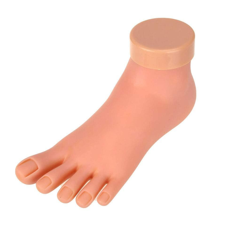 AORAEM Practice Fake Foot Flexible Movable Soft Silicone Fake Foot Tool for Nail