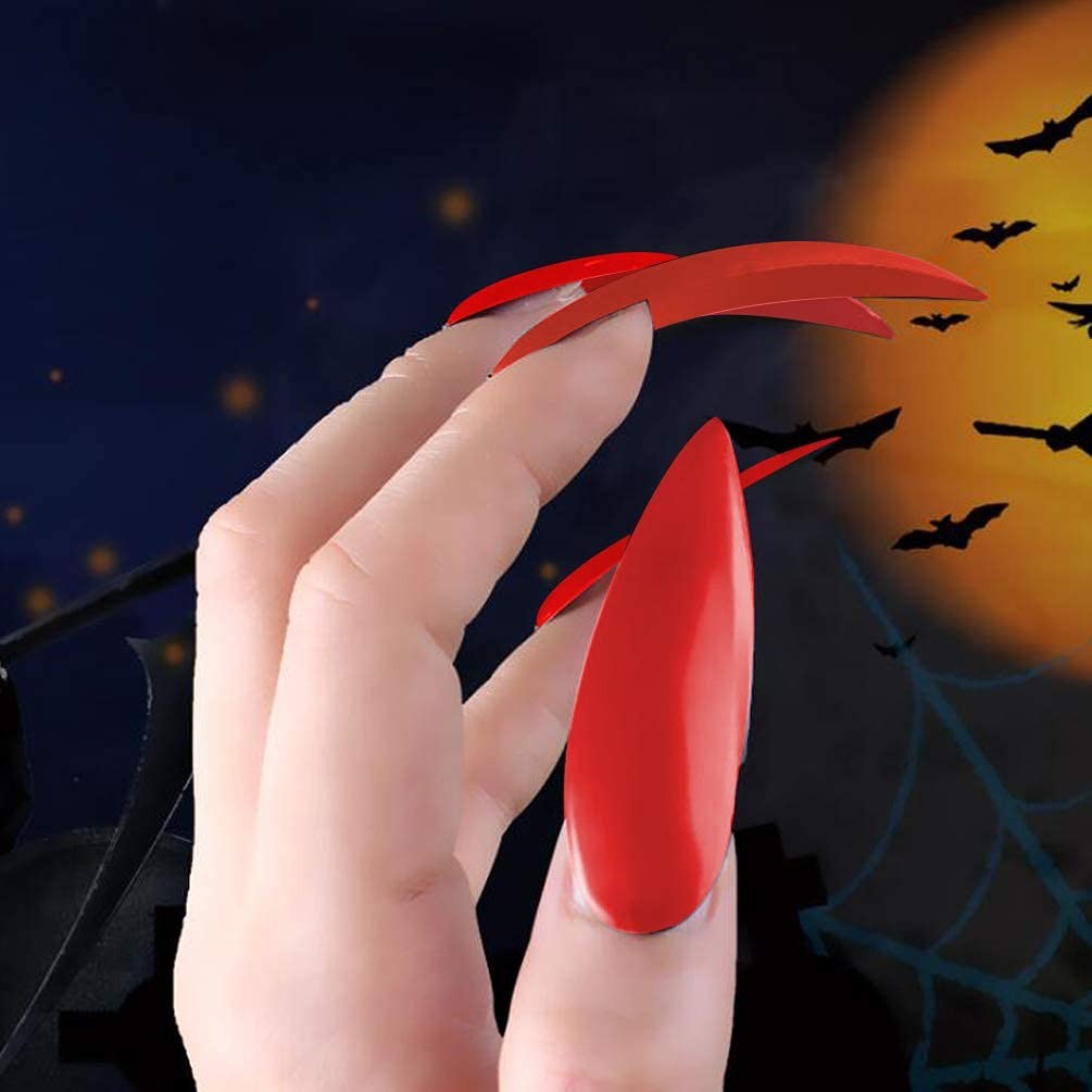 Halloween Costume False Nails Claw Gloves Long Fake Nail Tips Full Cover Nail…