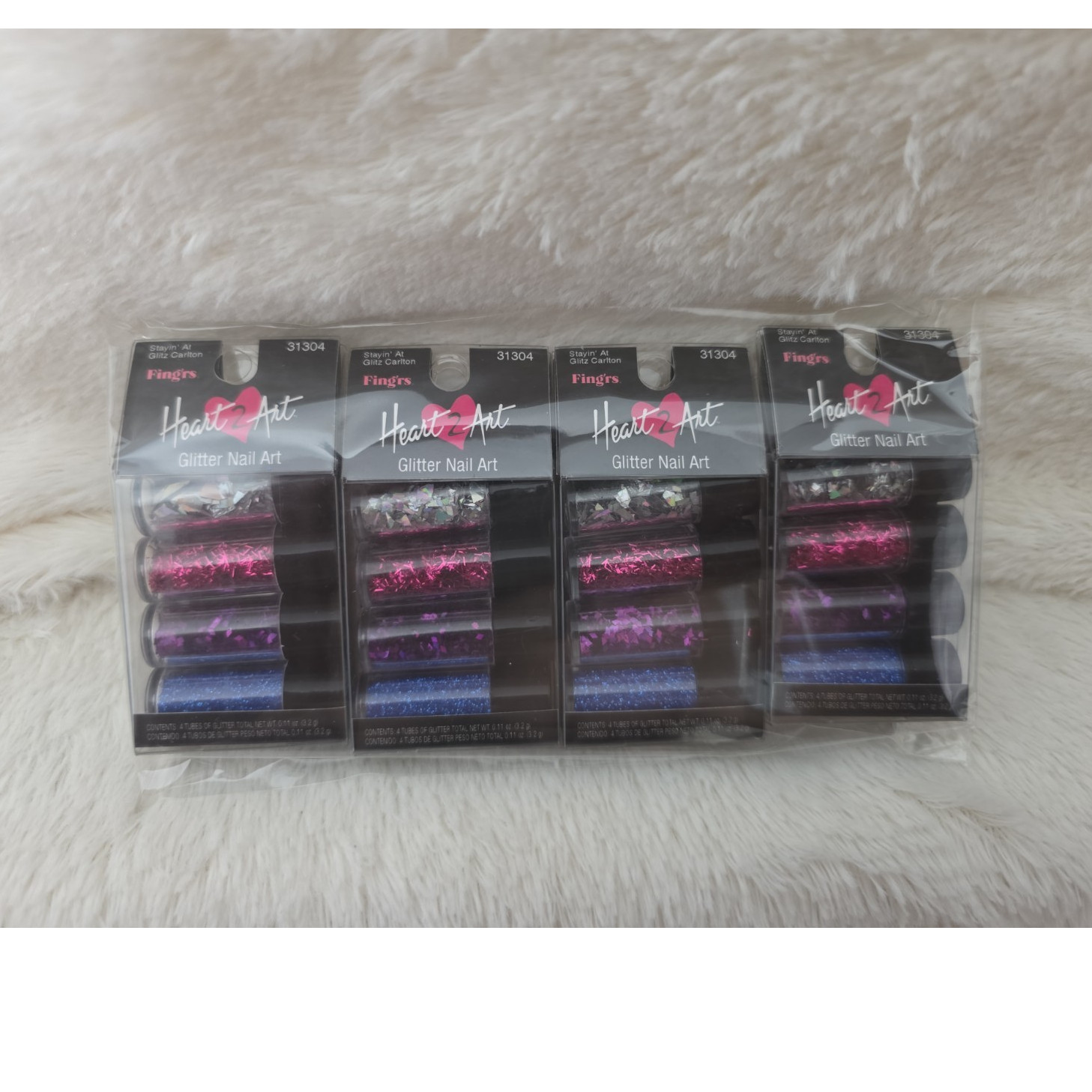Fing’rs Heart2Art Glitter Nail Art Set 31304 Multicolor Sparkle 4 Tubes