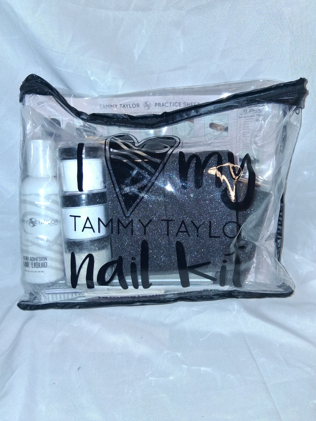 Tammy Taylor I Love My Nail Kit Acrylics/Nail Art Set w/ Practice Sheet, Case