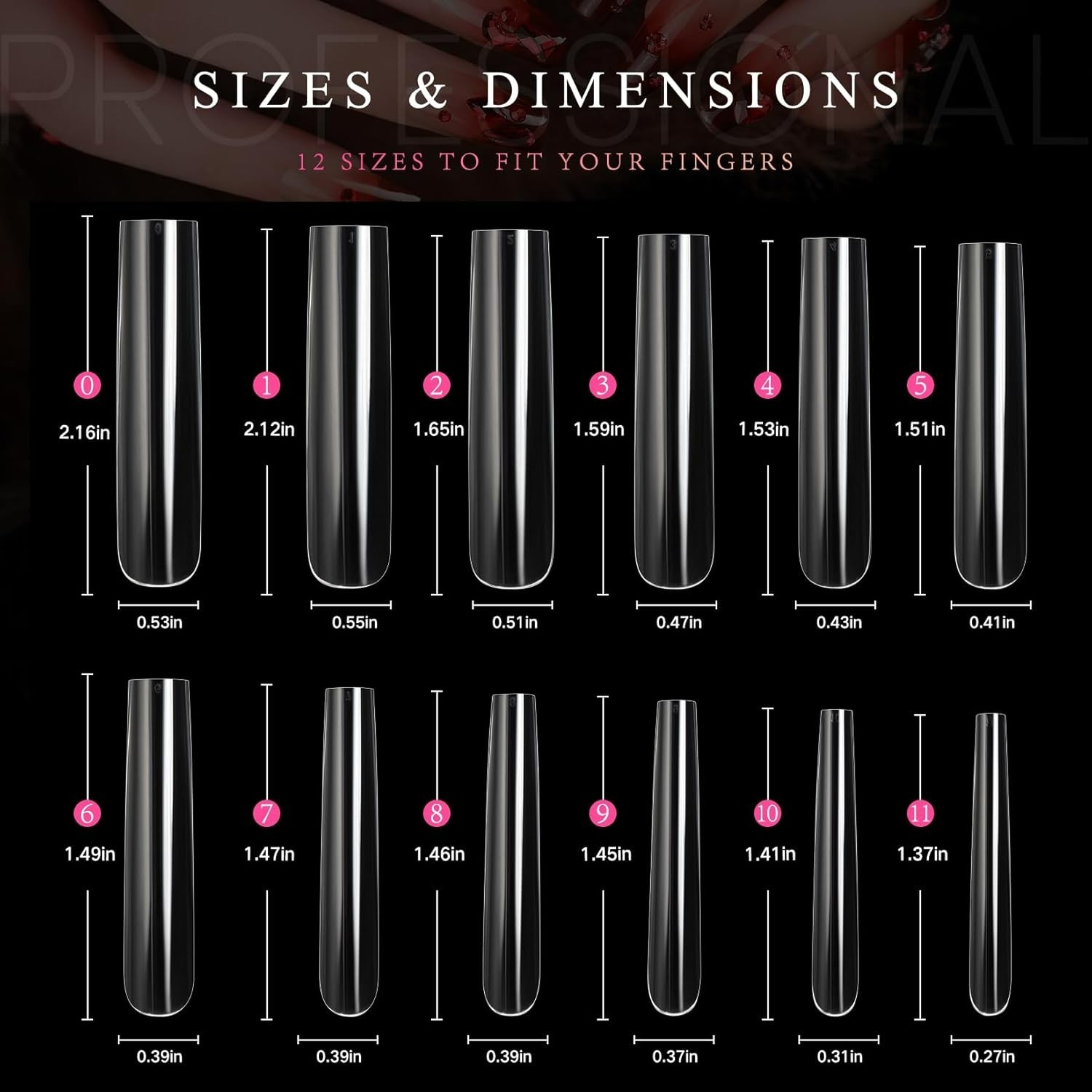 240 Piece Set of Glossy XXXL Square Nail Tips – Perfect for Stylish Manicures