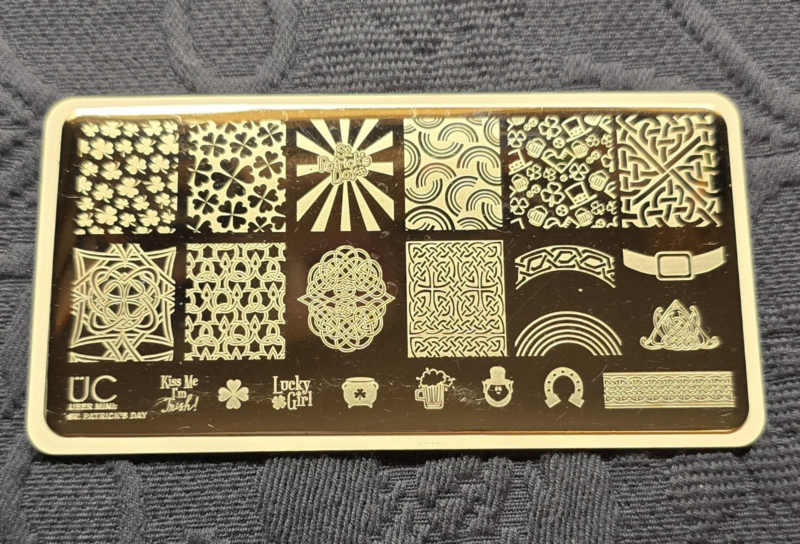 UberChic UC St. Patrick’s Day Nail Stamp Plate Clover Leprechaun Lucky Irish