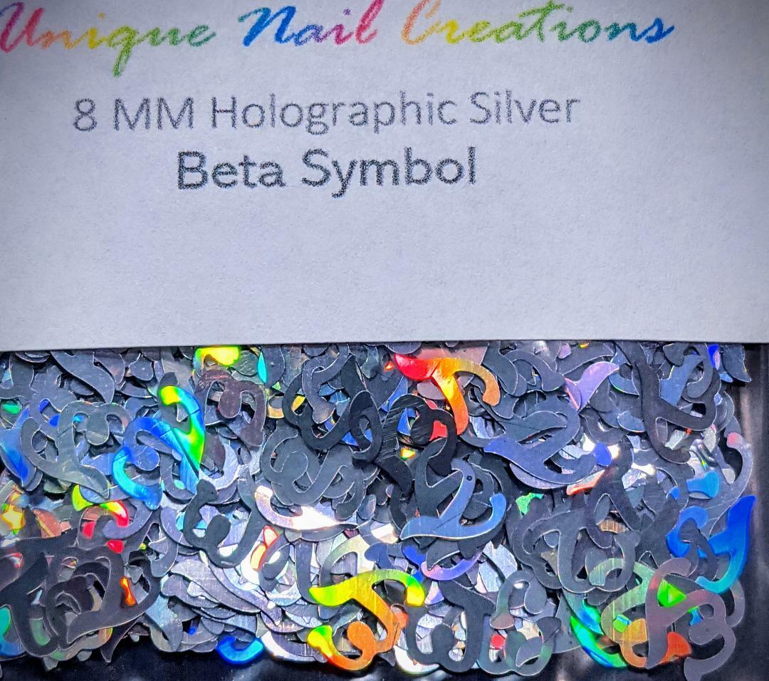 BETA SYMBOL SHAPE Glitter~Solvent Resistant~Nail Art•Face•Festival•USA⭐