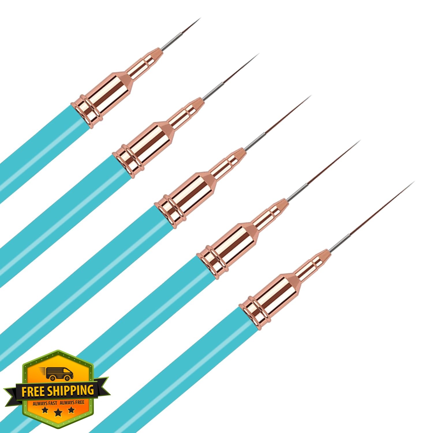 5PCS Liner Brushes for Nails, Nail Art Liner Brushes Set, 6/9/12/15/18mm Thin…
