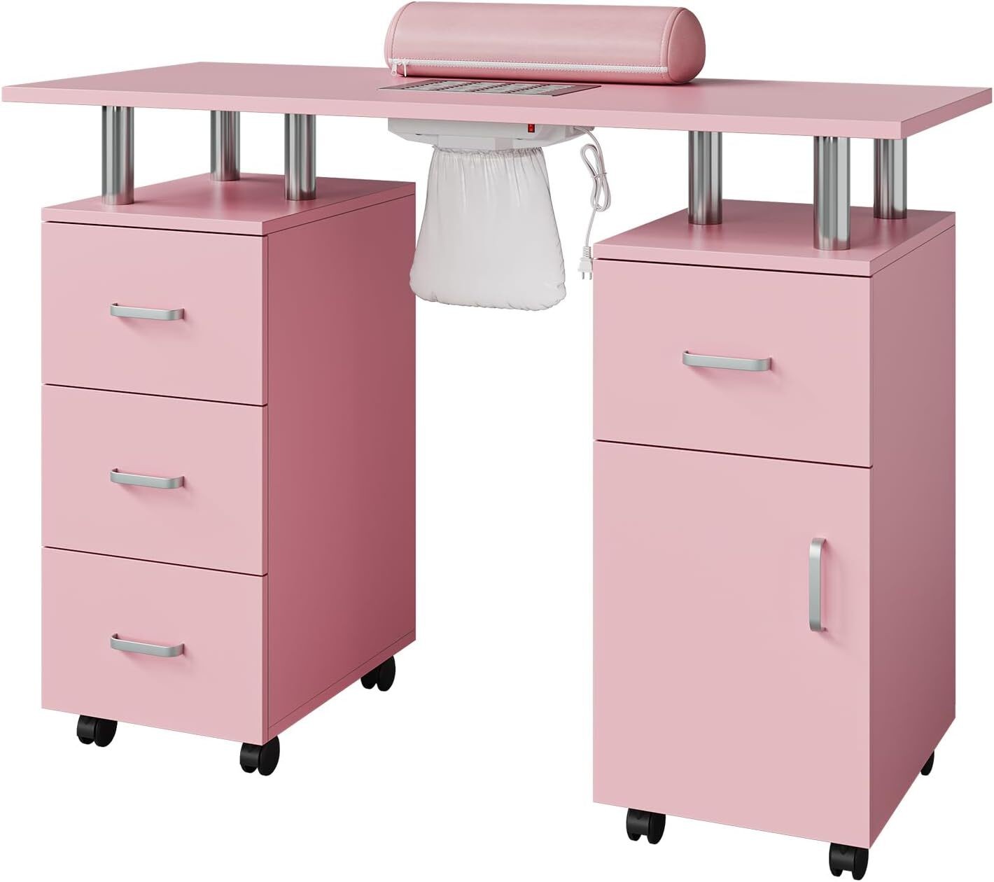 Artist Hand Manicure Nail Table Station Desk Salon Spa Beauty w/ Wrist Pad