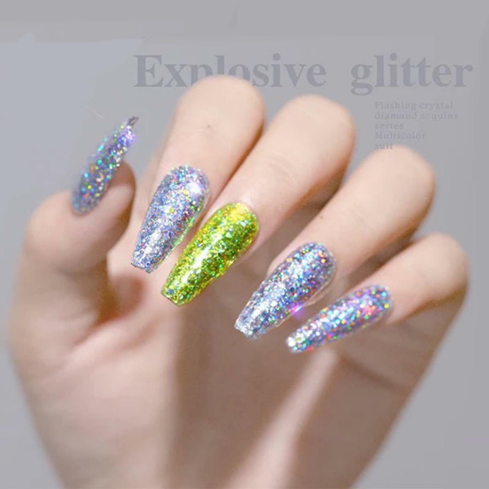 CHUNKY GLITTER MIXED HOLOGRAPHIC MIX Face Body Cosmetic Sequins Sparkly Nail Art
