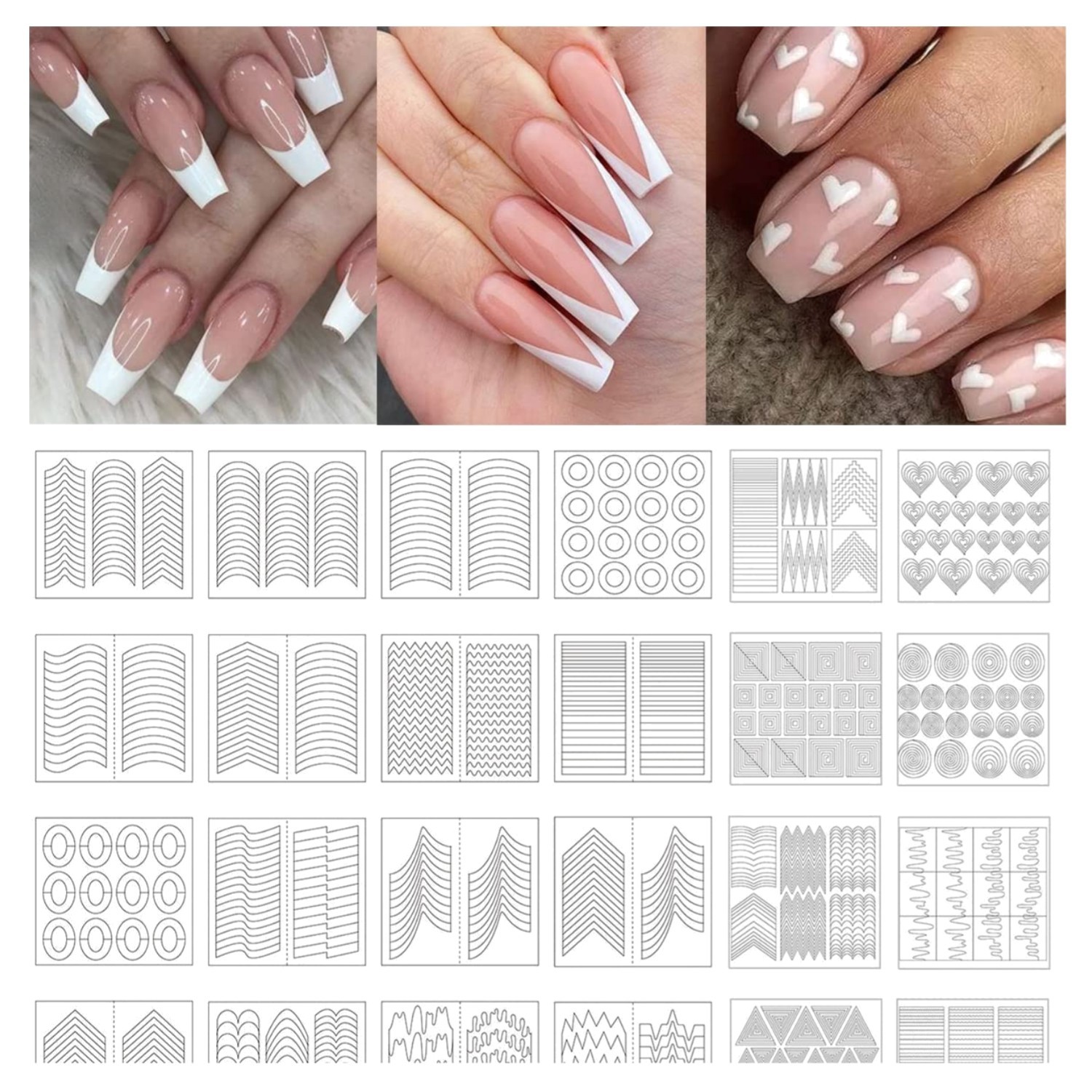 36 Sheets of French Manicure Nail Stickers – 60 Designs for Glamorous Nails