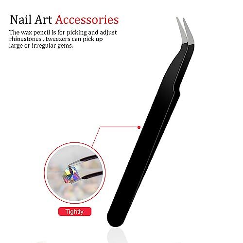 Nail Diamonds Set, Multi Shape Glass Crystal AB Nail Jewels & 21 Grids AB