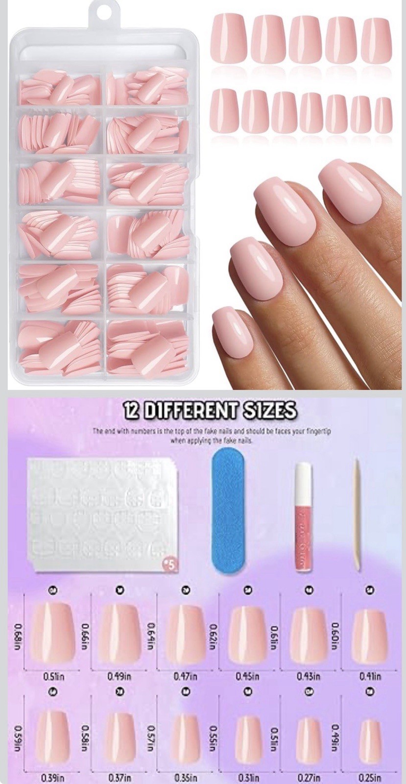 Pink Artificial Nails