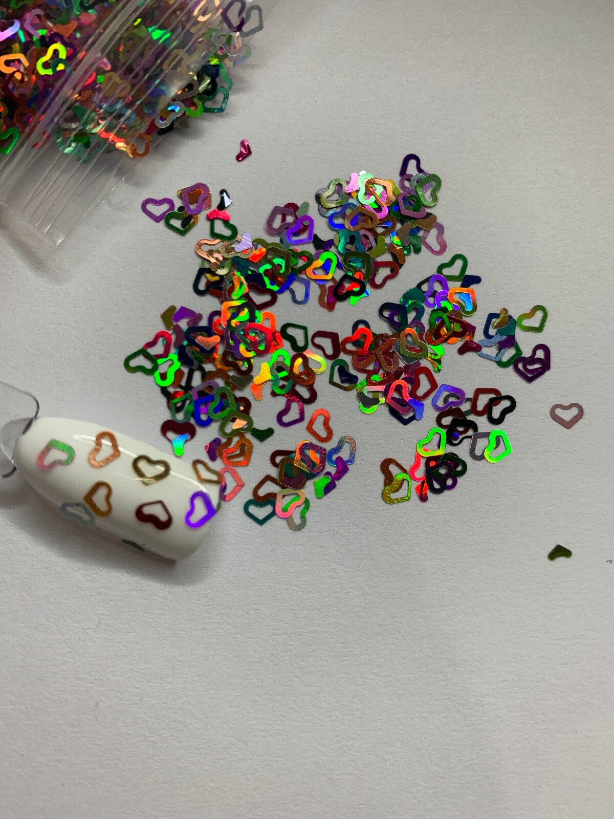 Valentine’s Holo Multicolor Hollow Heart Glitter| 1 TSP | Nail Art & Acrylic