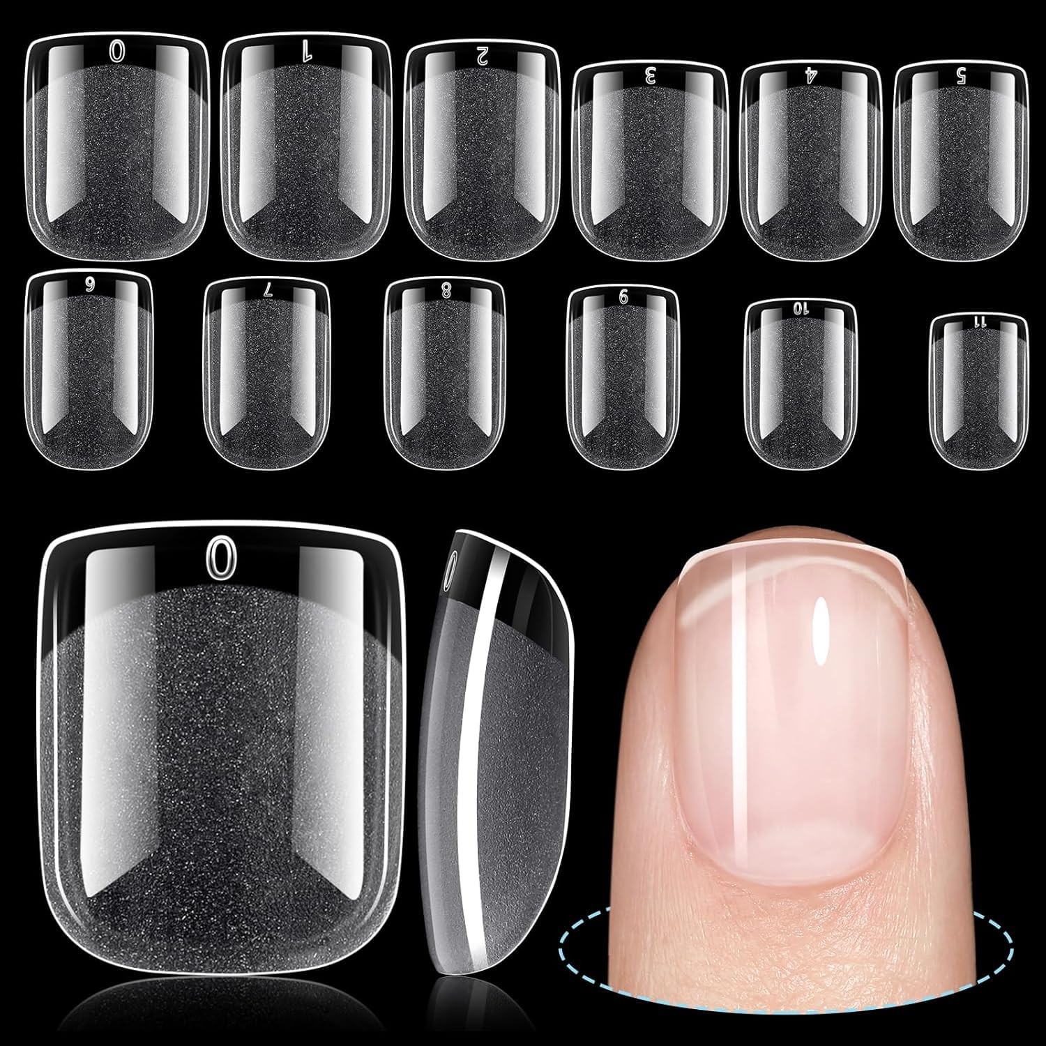 TOMICCA Short Nails Tips Extra Short Square Nail Tips 240Pcs Soft Pre-Shaped …