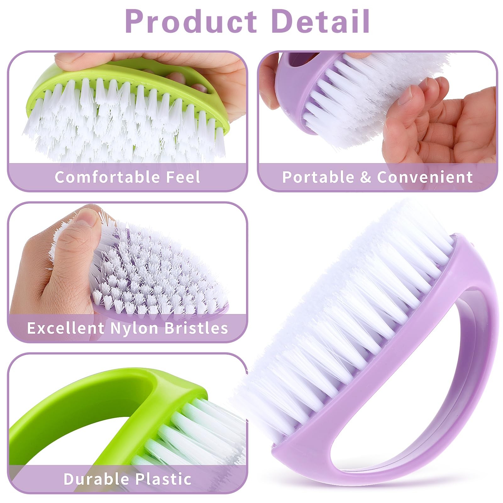 Cobee 2 Pack Hand Nail Brush for Cleaning Fingernails Durable Stiff Bristles …