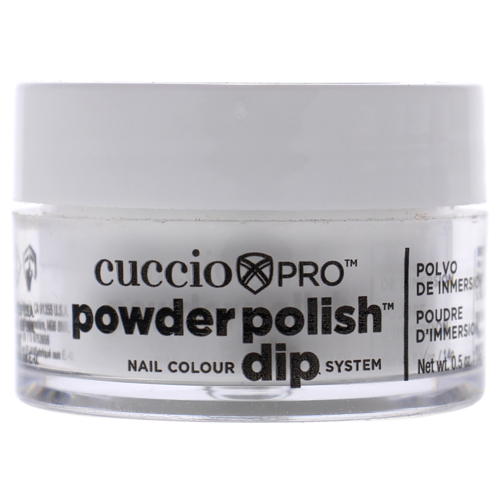 Cuccio Pro Powder Polish Nail Colour Dip System -White With Silver Mica – 0.5 oz