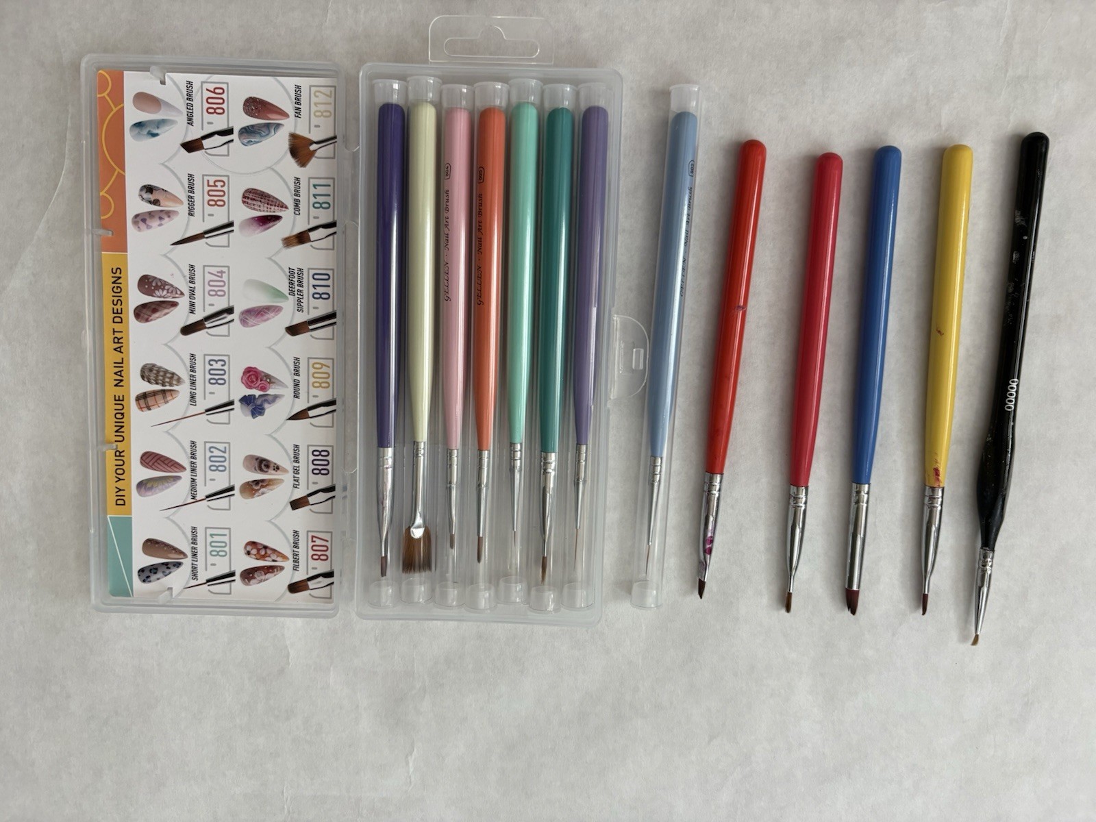 Gellen Professional Nail Art Brushes Set 12 Pcs Multicolor Plastic