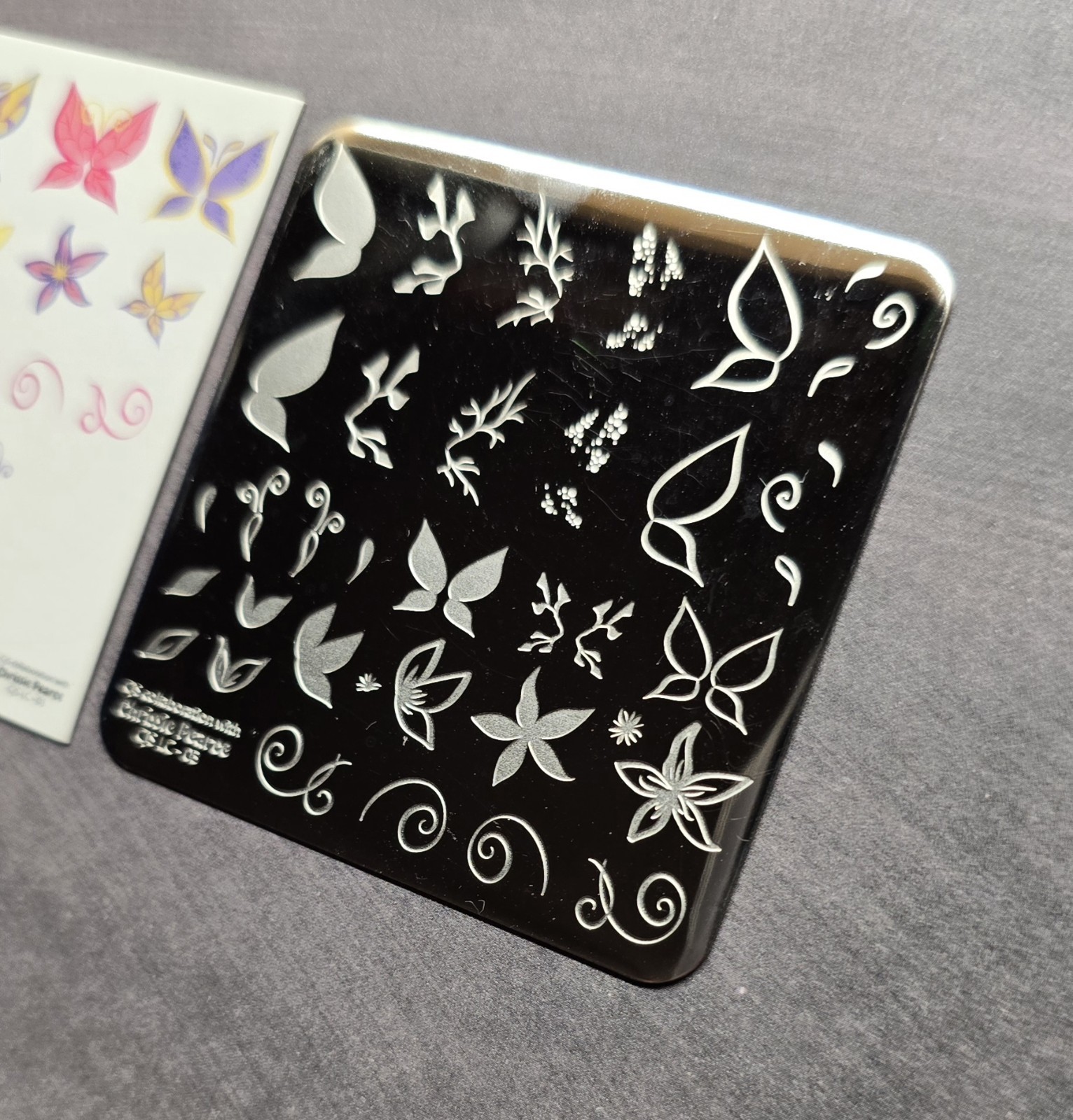 Clear Jelly Stamper Layered Nail Stamp Plate CJS LC-03 Butterfly Wings Chrissie