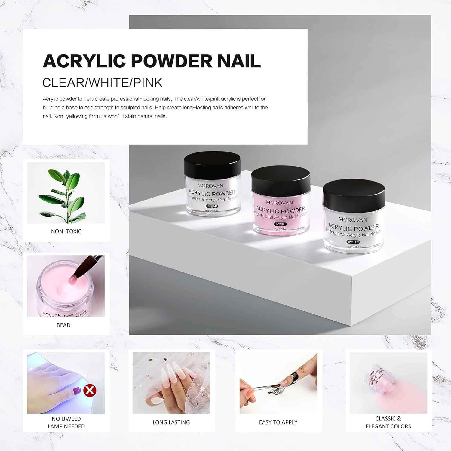 Acrylic Nail Kit for Beginners Acrylic Powder and Liquid Nails Brush Acrylic Set