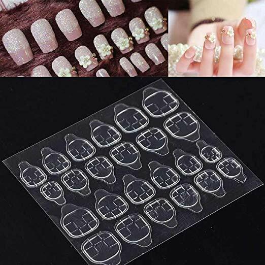 Double Sided Nail Adhesive Tabs Clear Glue Stickers for Press On Nails Reusable