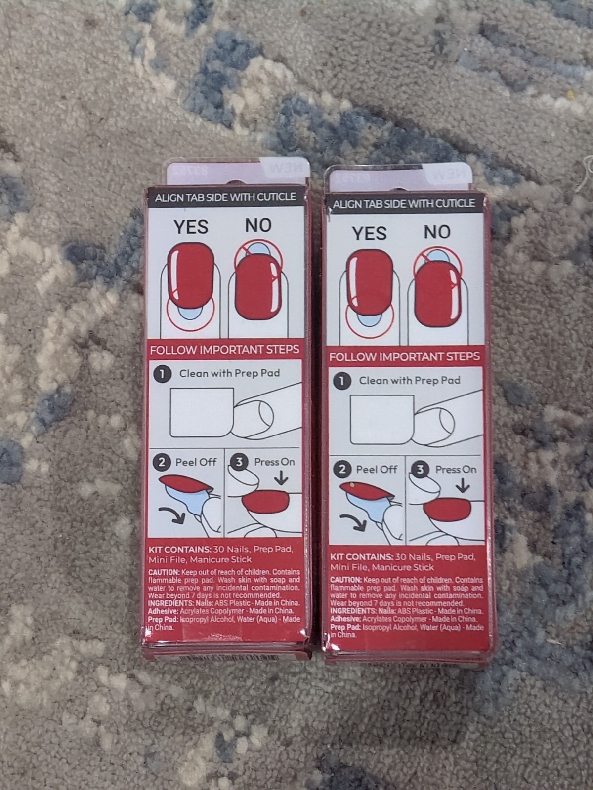 2-PK ImPress The No Glue Mani 30 Color Gel Nails -13 REDDY OR NOT- RED Short