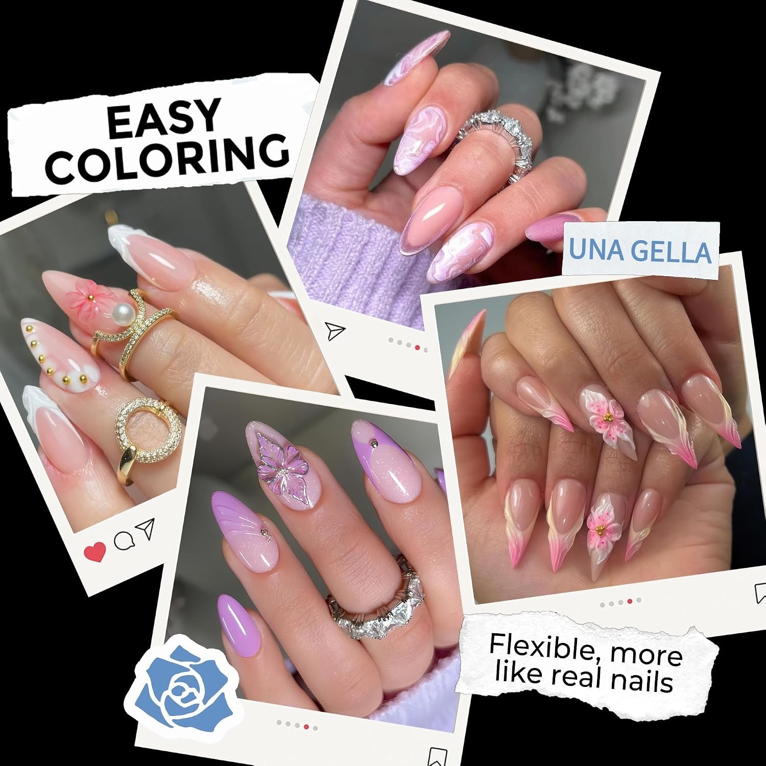 Long-Lasting Stiletto Gel Nail Tips – 216 PCS, Perfect for At-Home Nails
