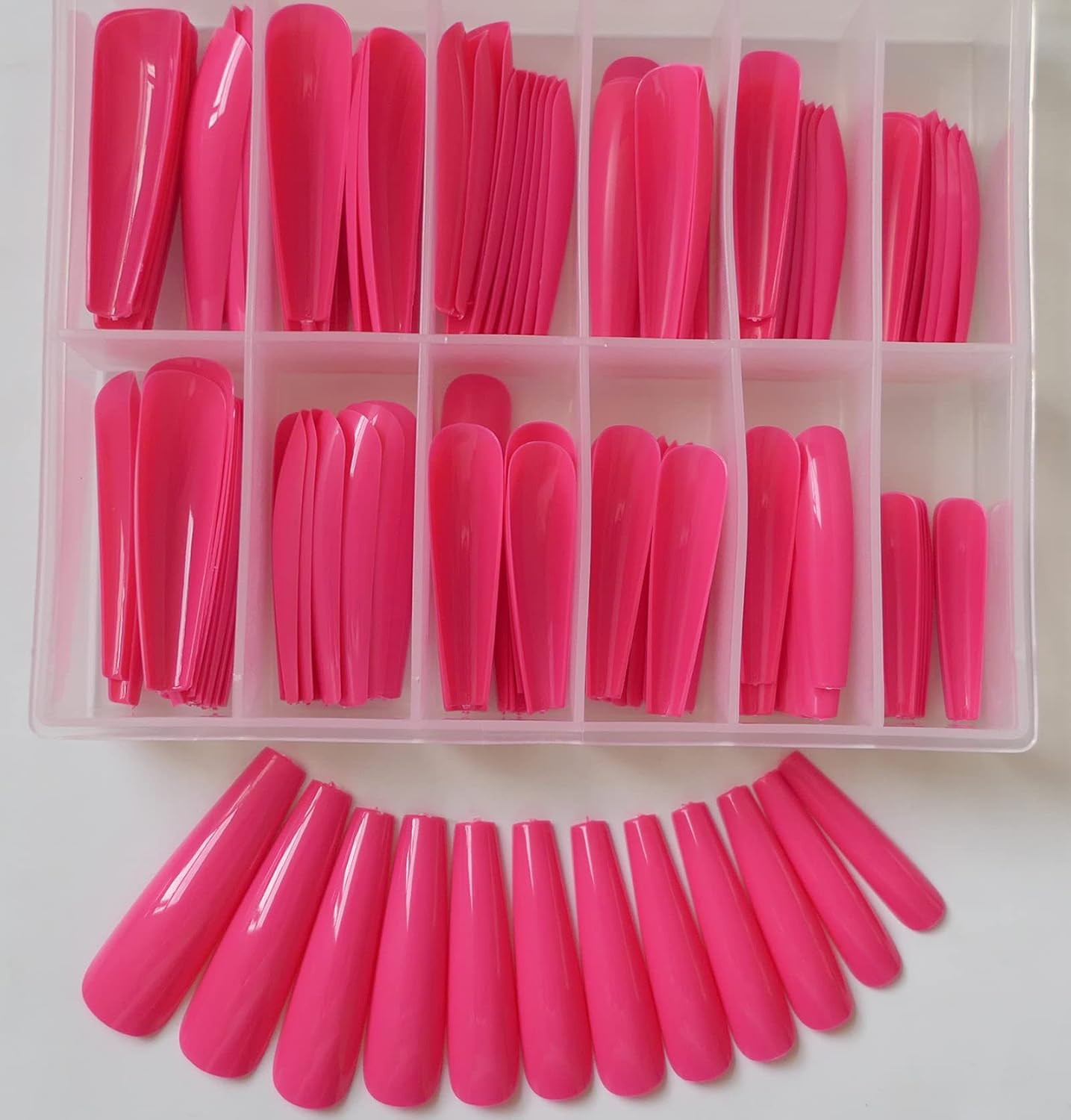120Pc XL Coffin Press on Nails Extra Long Colored Ballerina False Nail Tips Full