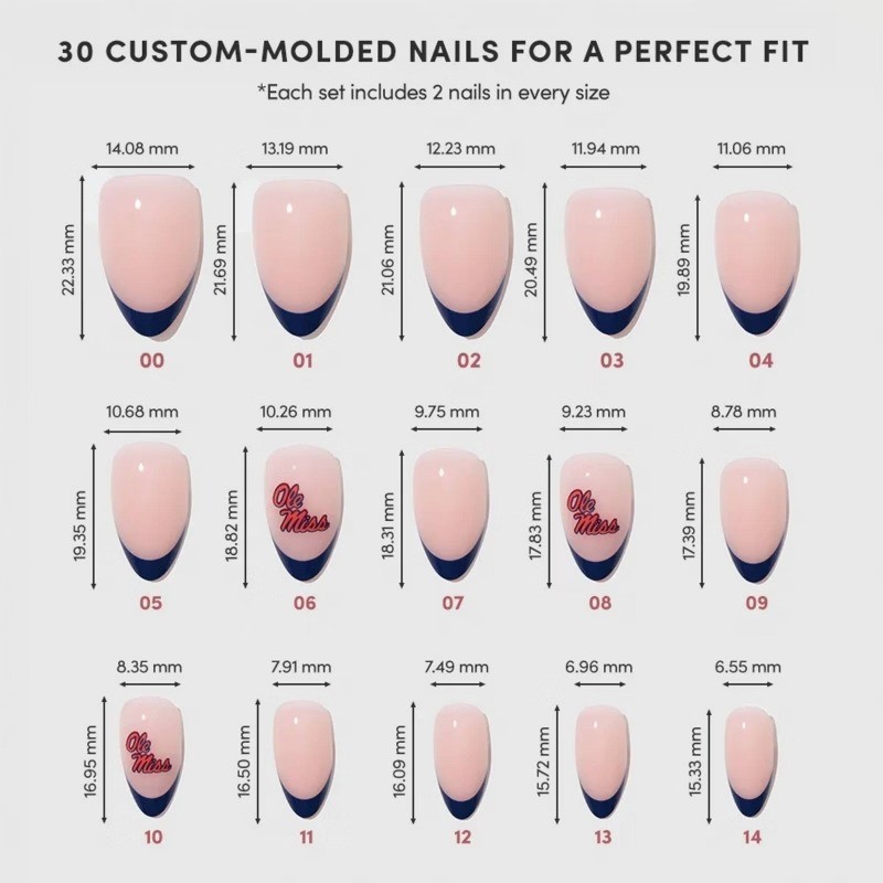 Mississippi Rebels Press-On Nails – 34pc – Ulta Beauty