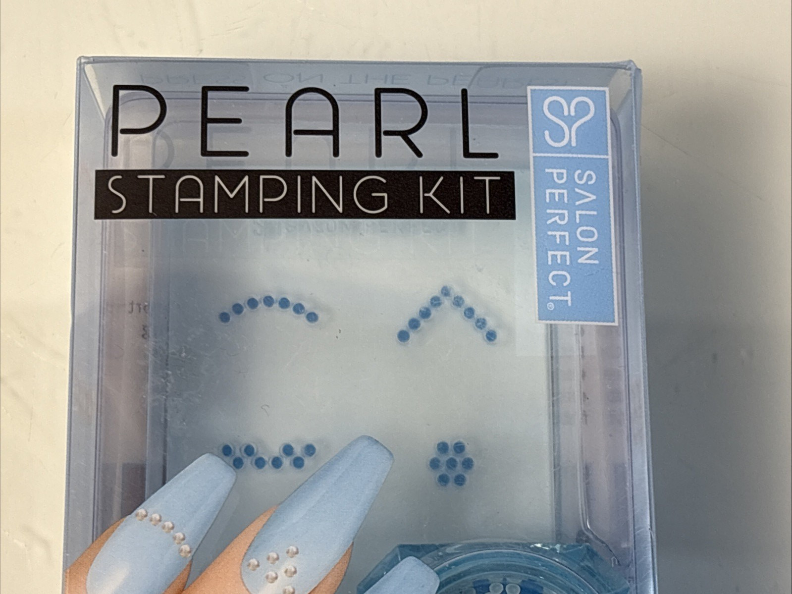 Salon Perfect Pearl Stamping Kit Blue White Sparkle Nail Art Tool set of 2