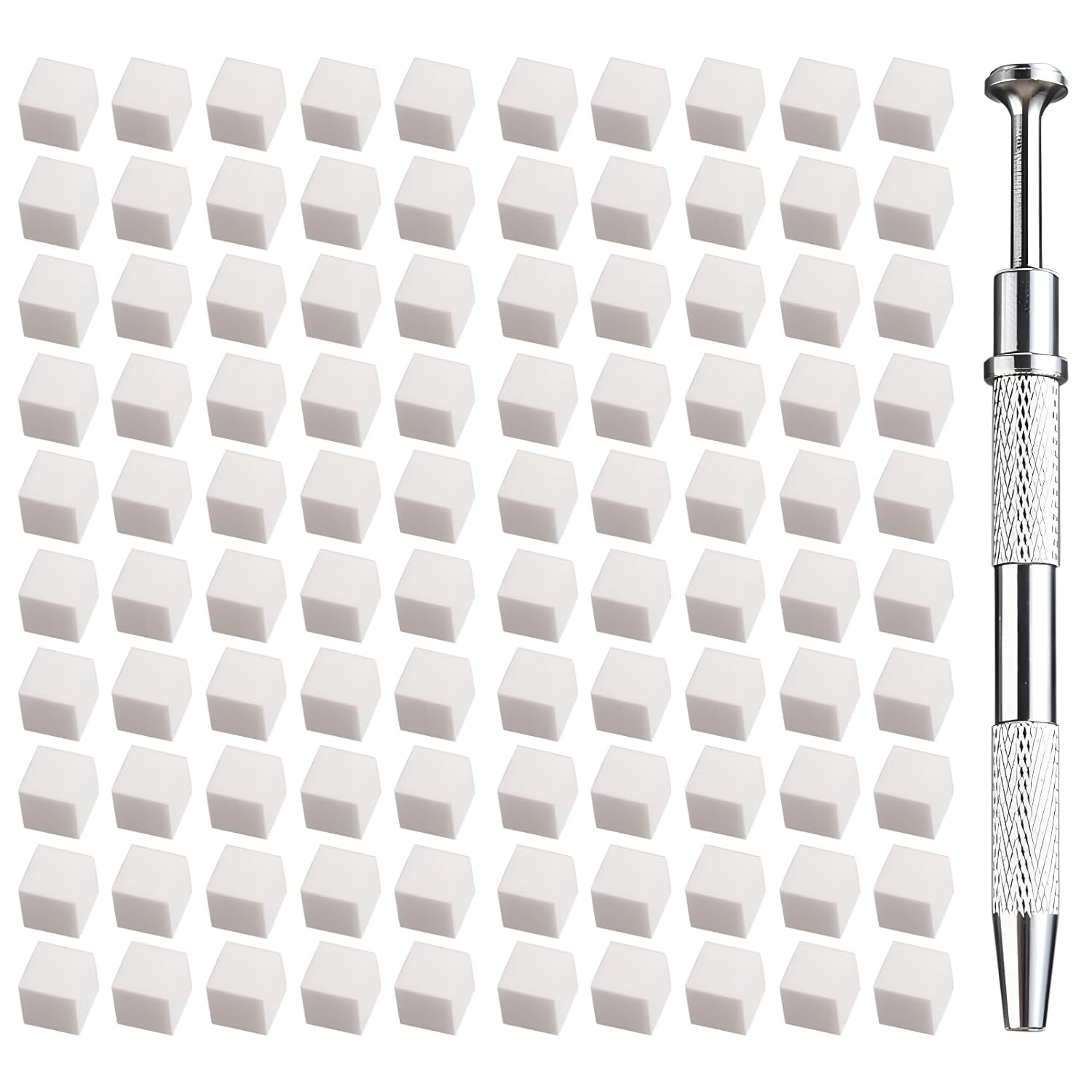 100 Pcs White Soft Nail Sponges for Ombre, 4 Claws Nail Sponge Metal Grabber,Omb